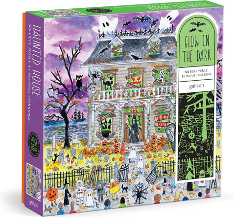 Galison Michael Storrings Haunted House 500 Piece Glow in the Dark Puzzle