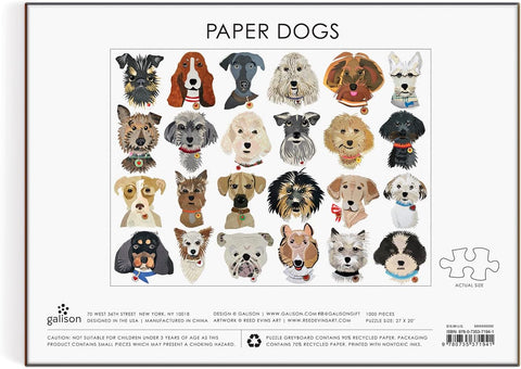 Galison Paper Dogs Jigsaw Puzzle