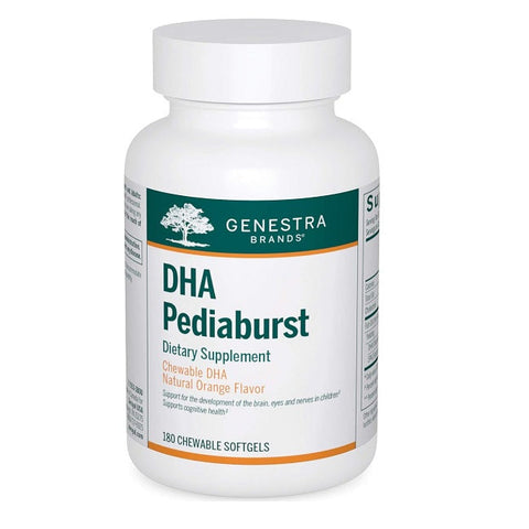 Expires January 2026 Clearance Genestra DHA Pediaburst Chewable DHA Formula Orange 180 Chewable Softgels