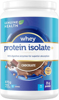 Genuine Health Whey Protein Isolate+ Chocolate 870g 25 Servings