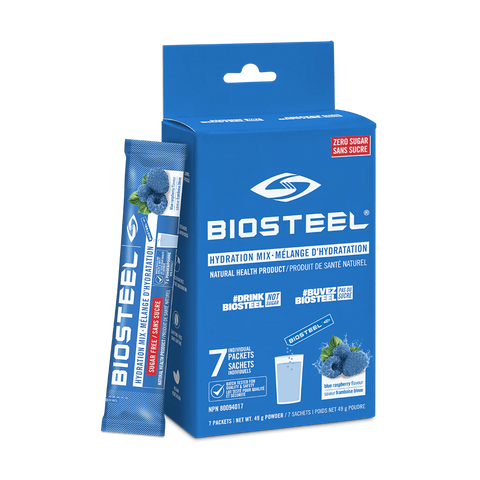 Expires June 2026 Clearance BioSteel Sports Hydration Mix Blue Raspberry 49g x 7 Counts