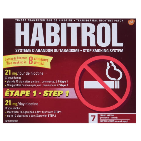 Habitrol Transdermal Nicotine Patch Step 1 - 7 Patches