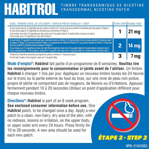 Habitrol Transdermal Nicotine Patch Directions