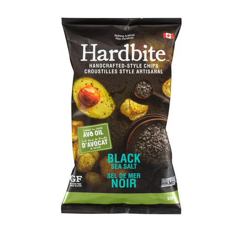 Hardbite Handcrafted Style Chips Black Sea Salt 128g