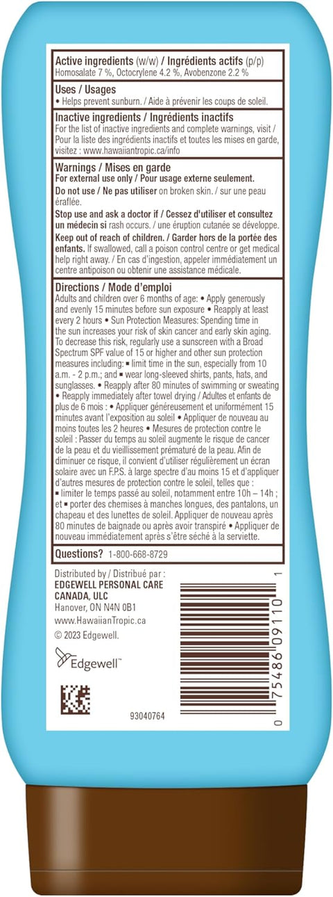 Hawaiian Tropic Island Sport Sweat Resistant Sunscreen Lotion SPF 30 240mL