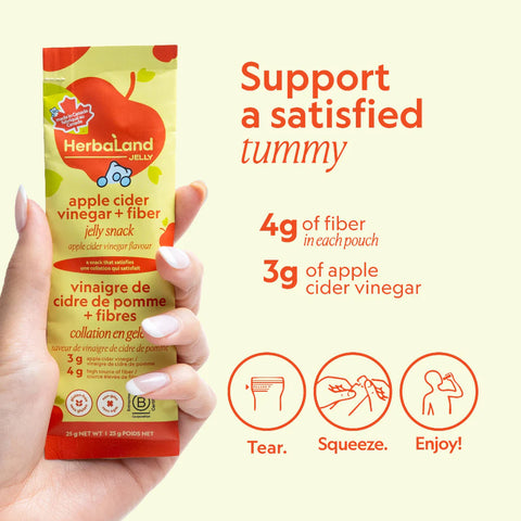 Herbaland Apple Cider Vinegar + Fiber Jelly Snack 4x25 g