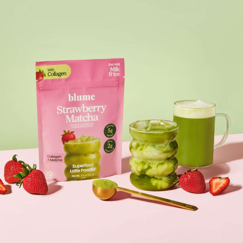 Blume Strawberry Matcha Superfood Latte Powder 100g