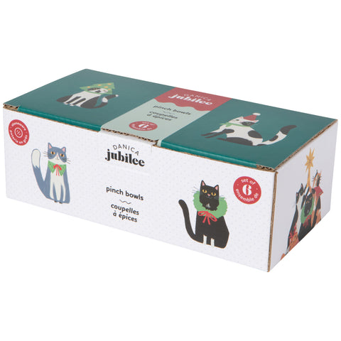 Danica Jubilee Kitty Carol Christmas Pinch Bowls Set of 6