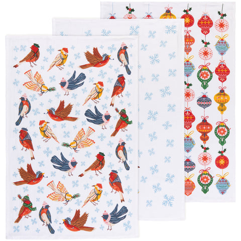 Danica Jubilee Season's Tweetings Christmas Floursack Dishtowels