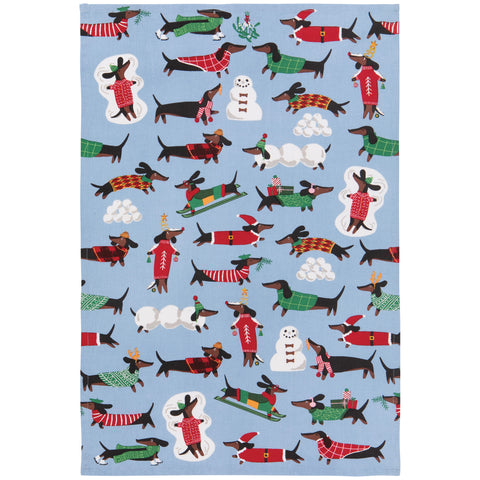 Danica Jubilee Dashing Dachshunds Christmas Dishtowel
