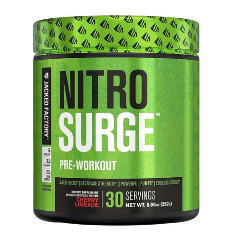 Jacked Factory Nitro Surge Pre Workout Supplement 30 Servings (Various Flavours) - YesWellness.com