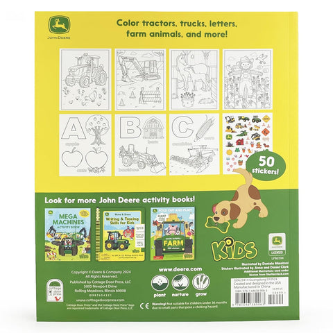 John Deere Kids Tractors, Trucks & Animals Coloring Book with Stickers