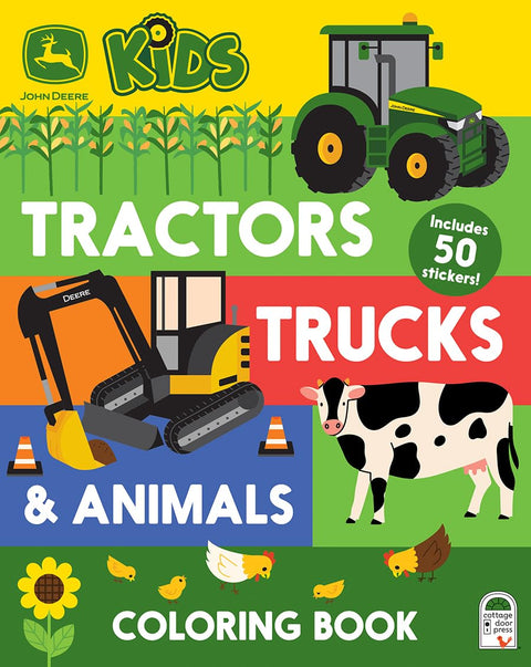 John Deere Kids Tractors, Trucks & Animals Coloring Book with Stickers