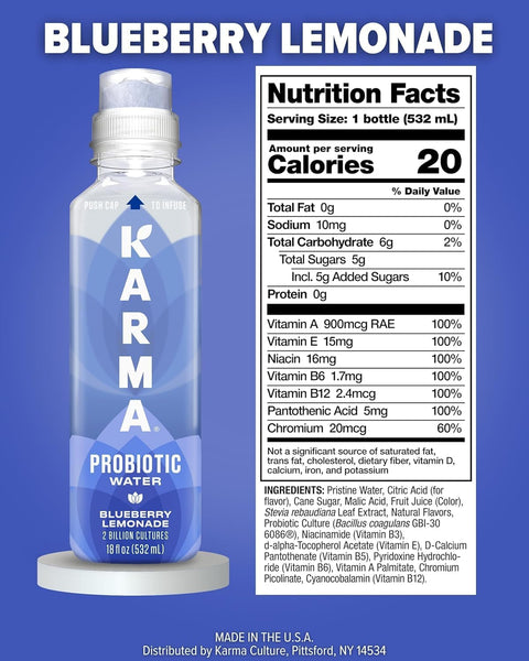 Karma Blueberry Lemonade Probiotic Water 532mL