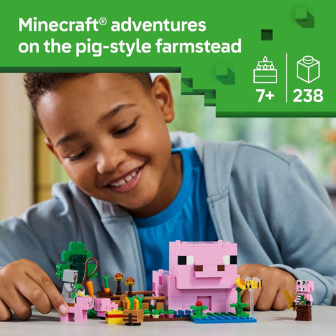 LEGO Minecraft The Baby Pig House Toy Figures and Playset - Building Minecraft Toy for Kids

