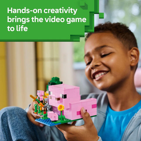 LEGO Minecraft The Baby Pig House Toy Figures and Playset - Building Minecraft Toy for Kids
