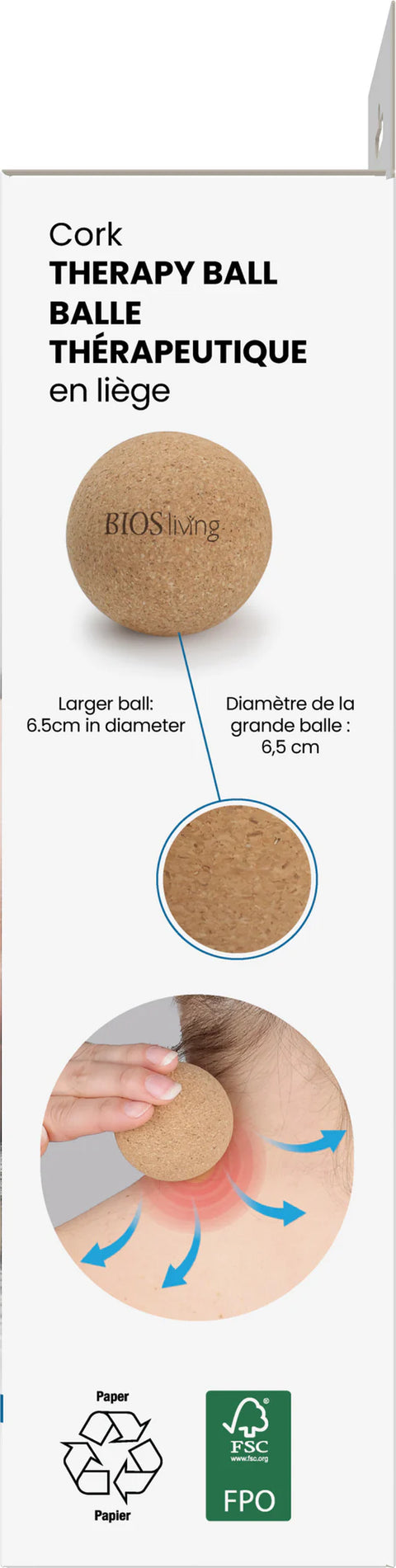 BIOS Medical Wooden Massage Foot Roller & Cork Ball