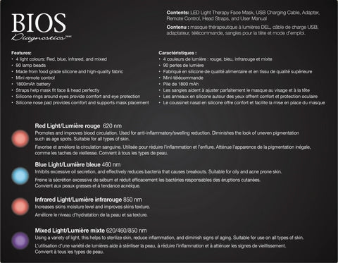 Bios Medical LED Light Therapy Face Mask