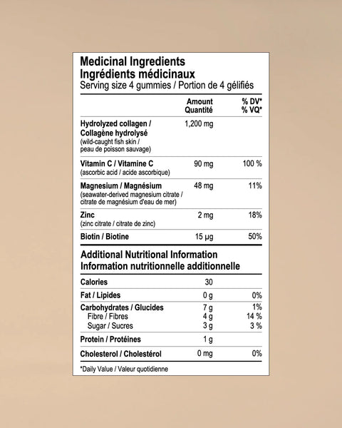 Landish Marine Collagen Gummies Citrus Berry nutritional facts