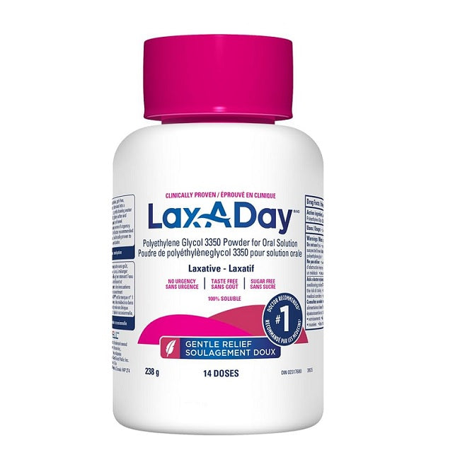 Lax-A-Day Laxative Polyethylene Glycol Powder For Oral Solution 238g 14 ...