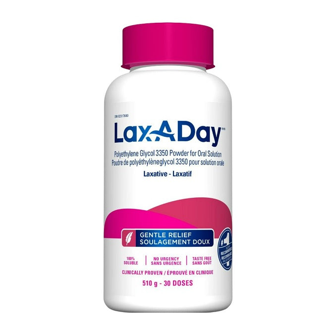 Lax-A-Day Laxative Polyethylene Glycol Powder For Oral Solution 510g 30 ...