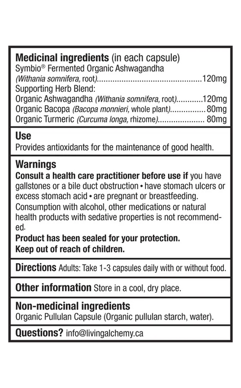 Living Alchemy ASHWAGANDHA ALIVE Stress Support Capsules