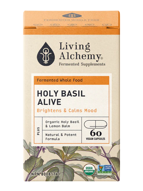 Living Alchemy HOLY BASIL ALIVE Brightens & Calms Mood 60 Capsules