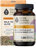 Living Alchemy MILK THISTLE ALIVE Supports Liver Function 120 Capsules Box With Bottle