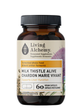 Living Alchemy MILK THISTLE ALIVE Supports Liver Function 60 Capsules Bottle Front Label