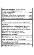 Living Alchemy MILK THISTLE ALIVE Supports Liver Function Product Facts