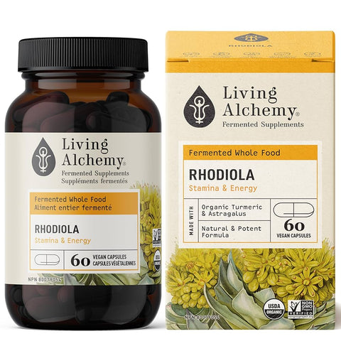 Living Alchemy RHODIOLA ALIVE Energy & Stamina 60 Capsules Bottle With Box