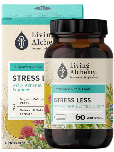 Living Alchemy STRESS LESS Daily Adrenal & Cortisol Support 60 Capsules Bottle With Box