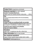 Living Alchemy TURKEY TAIL: Immune & Microbiome Support 60 Capsules Product Facts