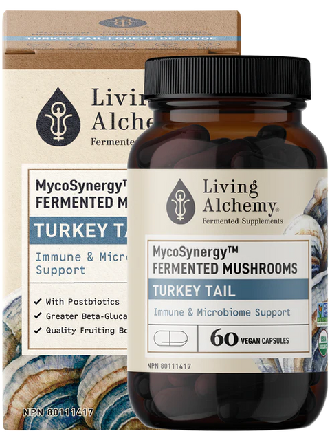 Living Alchemy TURKEY TAIL: Immune & Microbiome Support 60 Capsules Bottle with Box