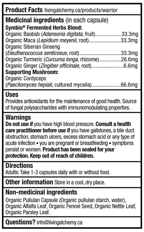 Living Alchemy WARRIOR Energy & Vitality 60 Capsules