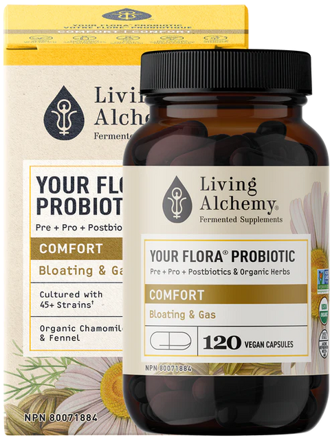 Living Alchemy Your Flora® Probiotic COMFORT Gas & Bloating 120 Capsules