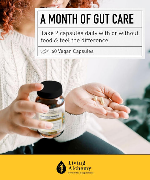 Living Alchemy Your Flora® Probiotic COMFORT Gas & Bloating Month of Gut Care