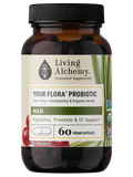 Living Alchemy Your Flora® Probiotic MAN Digestive Prostate & UT Balance 60 Capsules Bottle Front Label