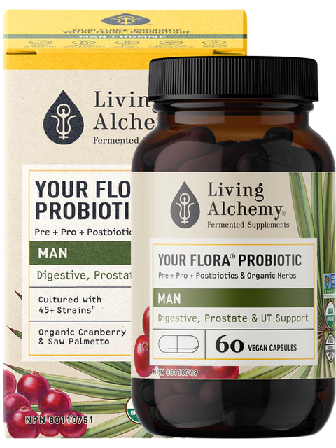 Living Alchemy Your Flora® Probiotic MAN Digestive Prostate & UT Balance Bottle with Box