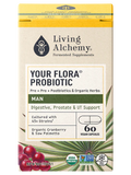 Living Alchemy Your Flora® Probiotic MAN Digestive Prostate & UT Balance 60 Capsules Box Front Label