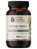 Living Alchemy Your Flora® Probiotic REGENESIS Slow Transit & Post Antibiotics 60 Capsules Bottle Front Label