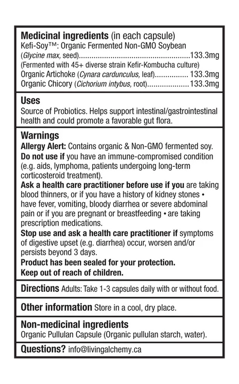 Living Alchemy Your Flora® Probiotic REGENESIS Slow Transit & Post Antibiotics Capsules Product Facts
