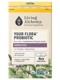 Living Alchemy Your Flora® Probiotic SENSITIVE Digestive Irritation 60 Capsules Box Front Label