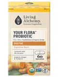 Living Alchemy Your Flora® Probiotic SOOTHE Digestive Fire 60 Capsules Box Front Label