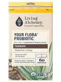 Living Alchemy Your Flora® Probiotic TERRAIN Digestive Lining 60 Capsules Front Box Label