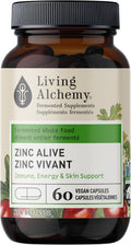 Living Alchemy ZINC ALIVE Immune Energy & Skin Support 60 Capsules Bottle Front Label