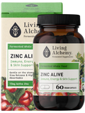 Living Alchemy ZINC ALIVE Immune Energy & Skin Support 60 Capsules Bottle With Box