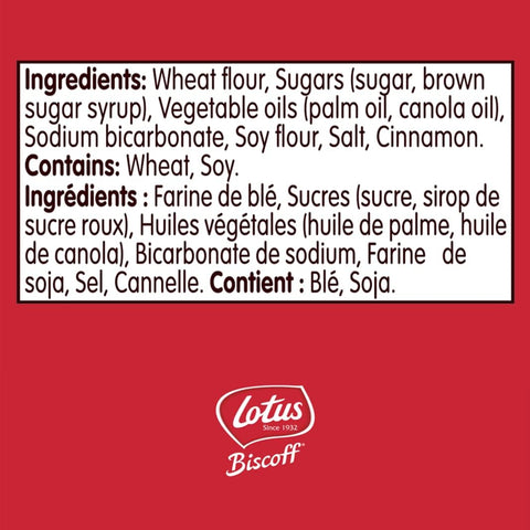 Lotus Biscoff Original Caramelised Biscuit Cookies - Ingredients