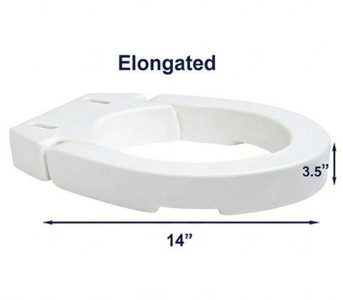 MOBB 3.5" Hinged Raised Toilet Seat Elongated