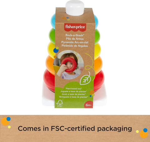Mattel Fisher Price Eco Rock-a-Stack Baby Stacking Toy Ages 6+ Months
